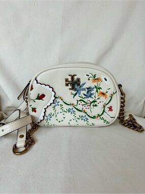 Tory Burch Kira Mixed Floral Embroidered Crossbody Bag
